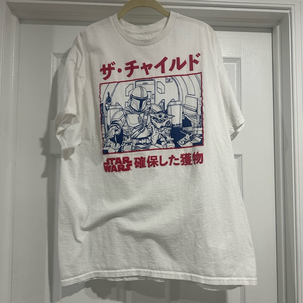 Star Wars Mad Mandolorian White Graphic T-Shirt XL